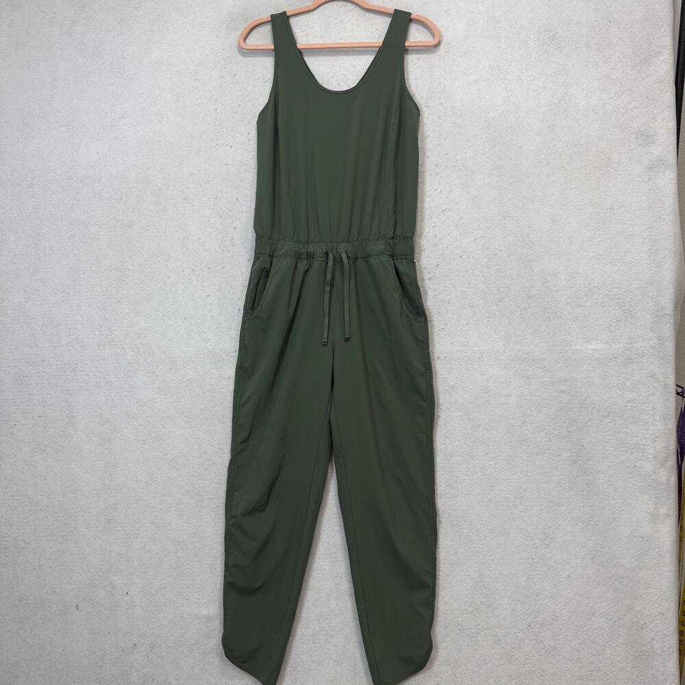 Patagonia Jumpsuit Womens Medium Green Sleeveless Scoop Neck Drawstring Pockets